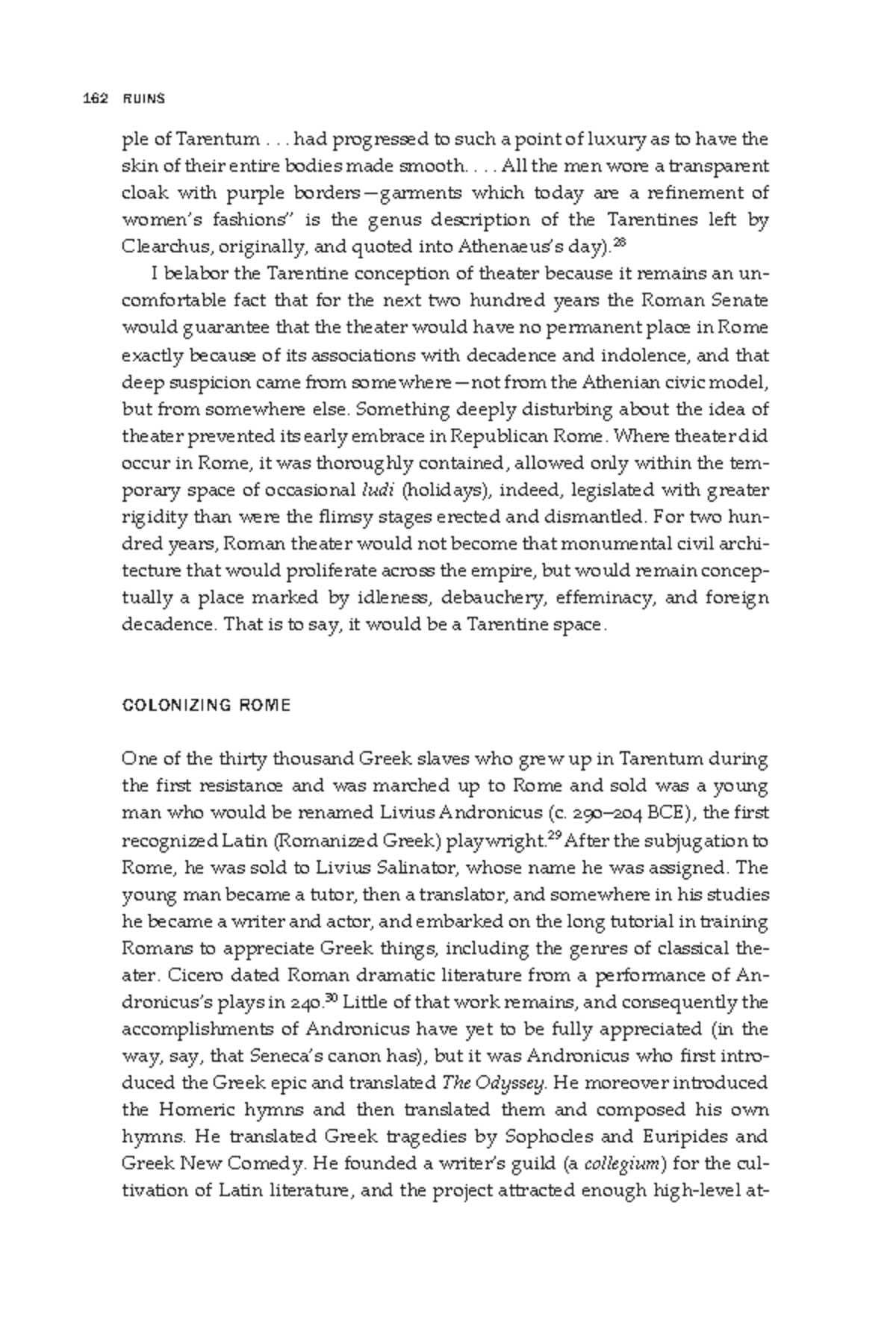 Classicaltheater44 162 RUINS ple of Tarentum... had progressed to