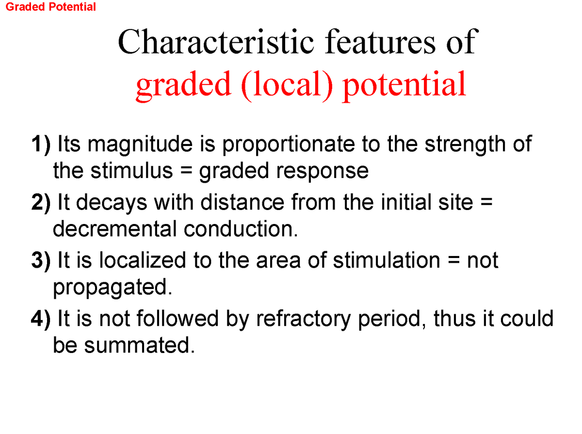 Features Of A Graded Potential Graded Potential Characteristic Features Of Graded Local