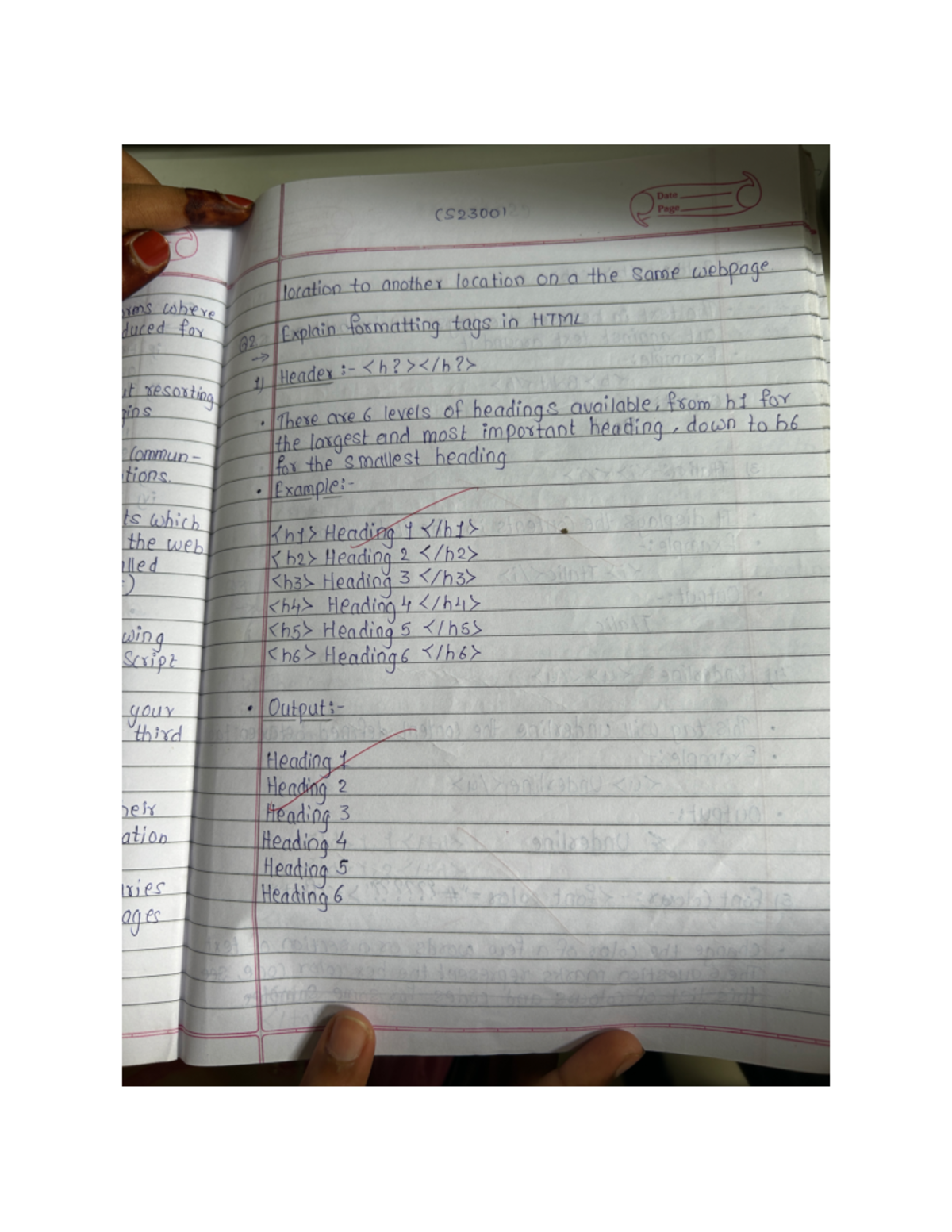 WT unit 1 and 2 - Notes on all topics - Date (S23001 Page location to ...