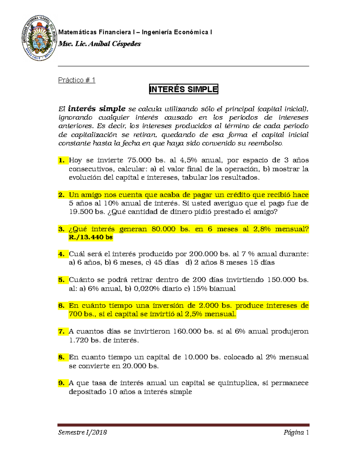 Practicos Matematica Financiera 1 Ok Gise 1 Studocu