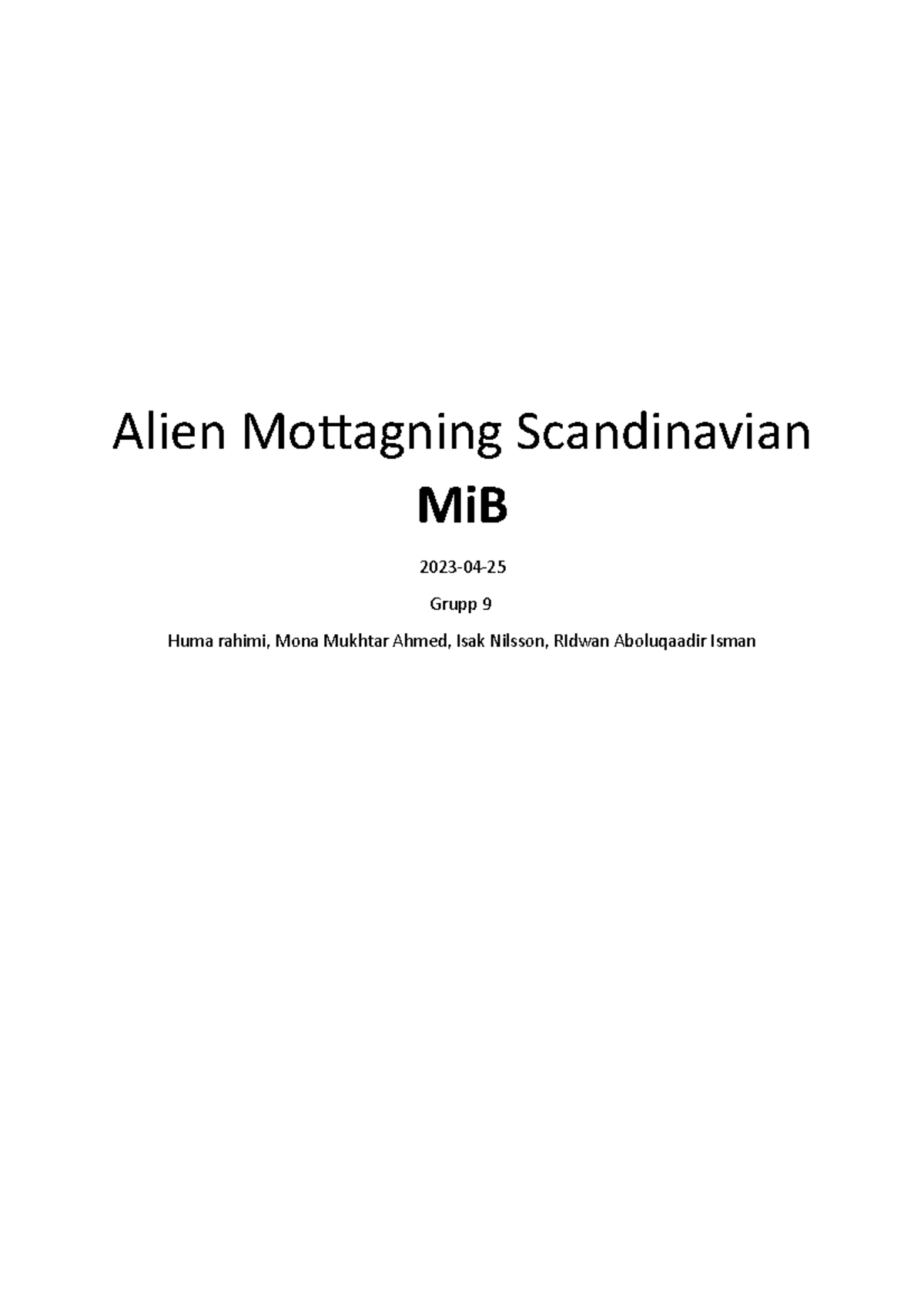 Dokument - Anteckning - Alien Mottagning Scandinavian MiB 2023-04 ...