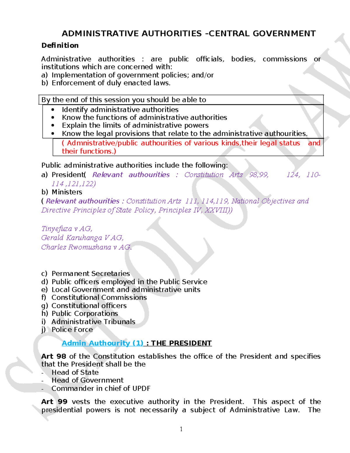 Administrative Authorities( Part 1 ) - Central Government ...