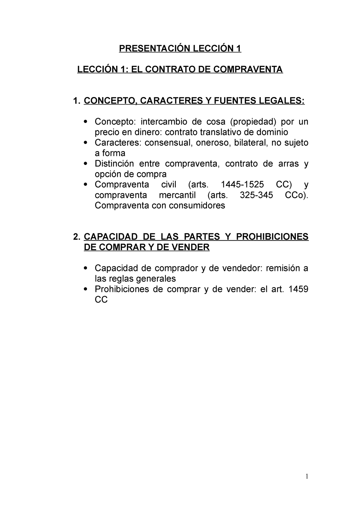 Tema 1 El Contrato De Compraventa PresentaciÓn LecciÓn 1 LecciÓn 1 El Contrato De 4084