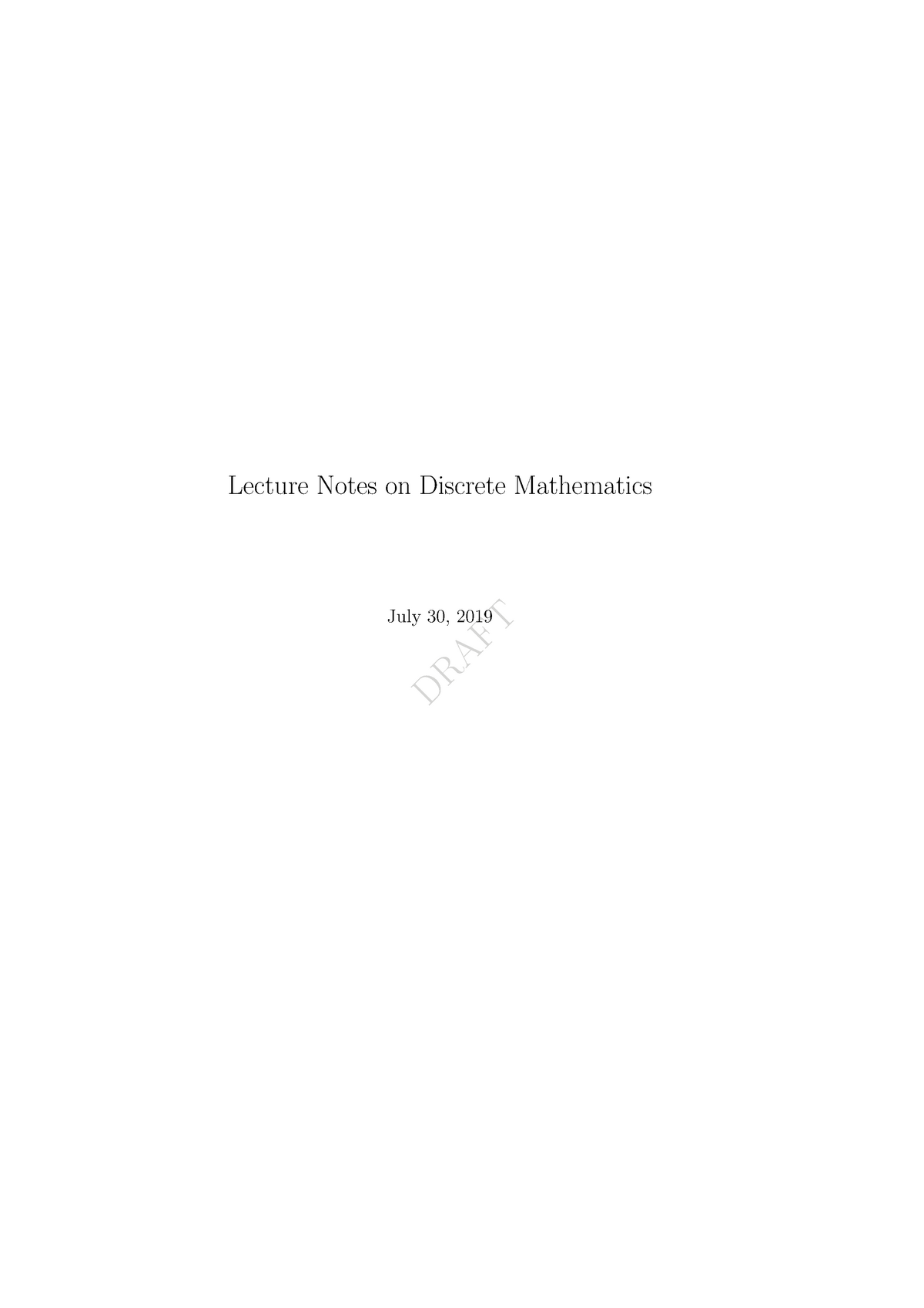 Mth202-helping Notes - DRAFT Lecture Notes On Discrete Mathematics July ...