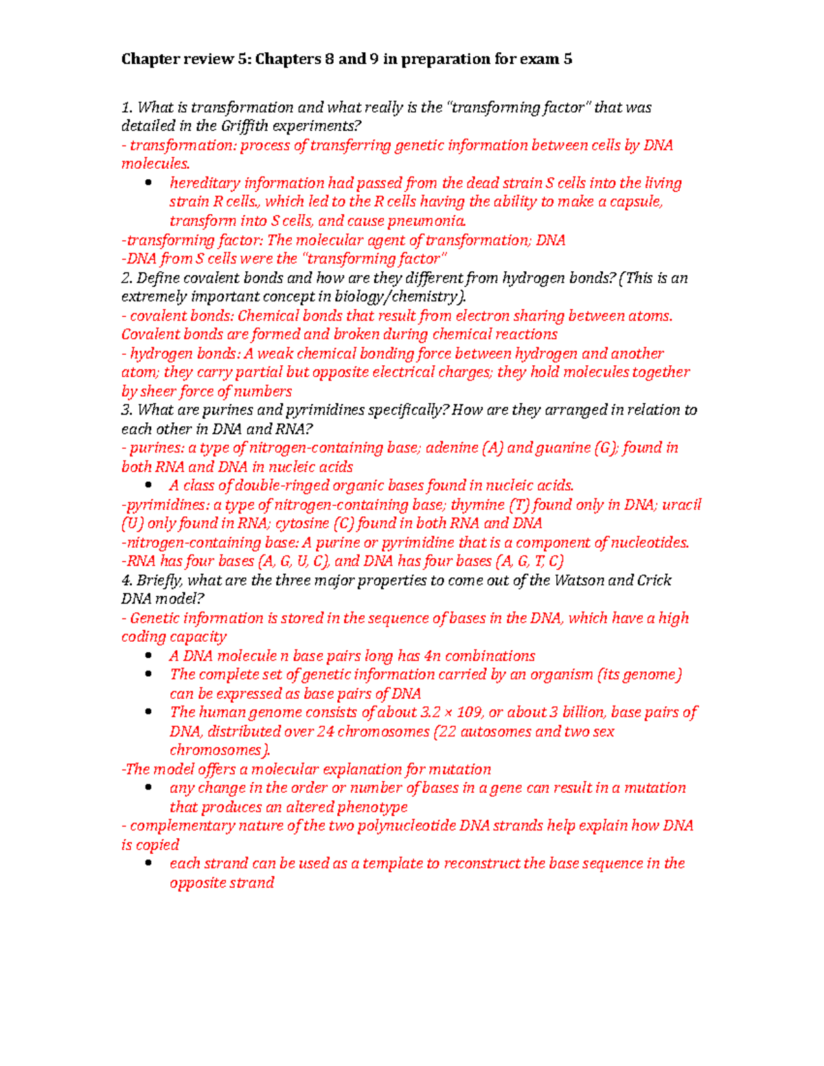 Chapter 5 Review - Biol 134 - San Jac - Studocu