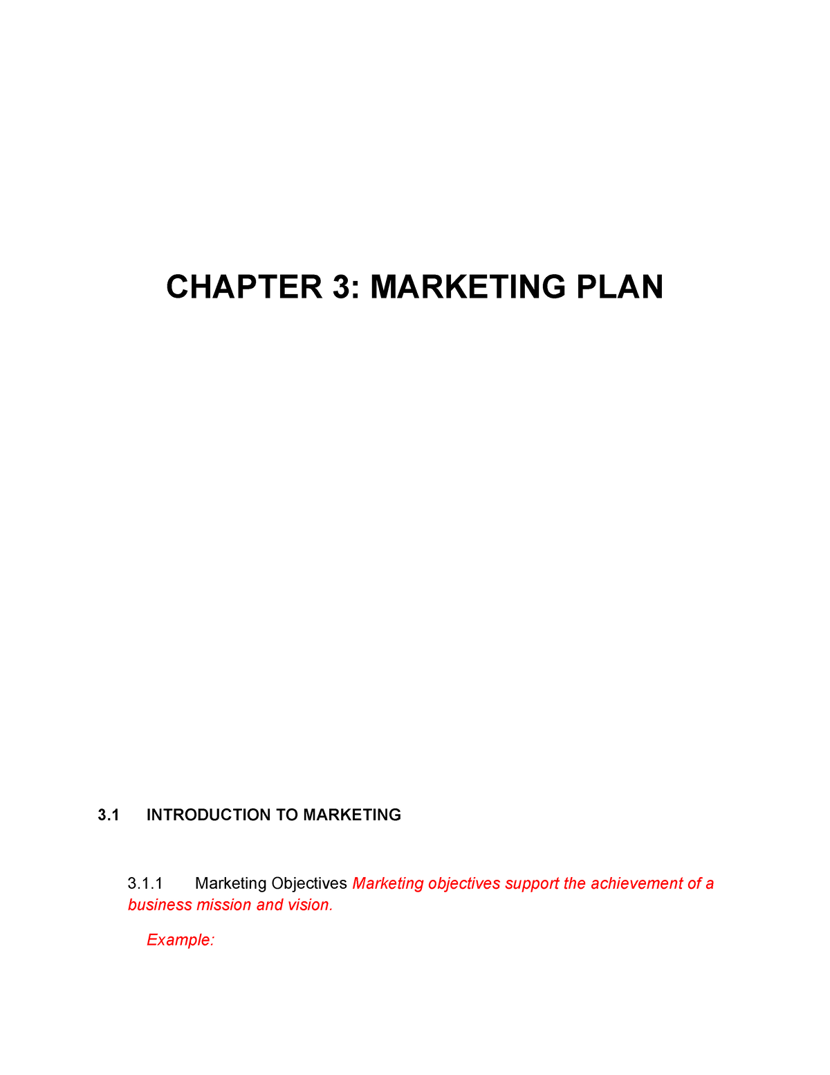 business plan chapter 3