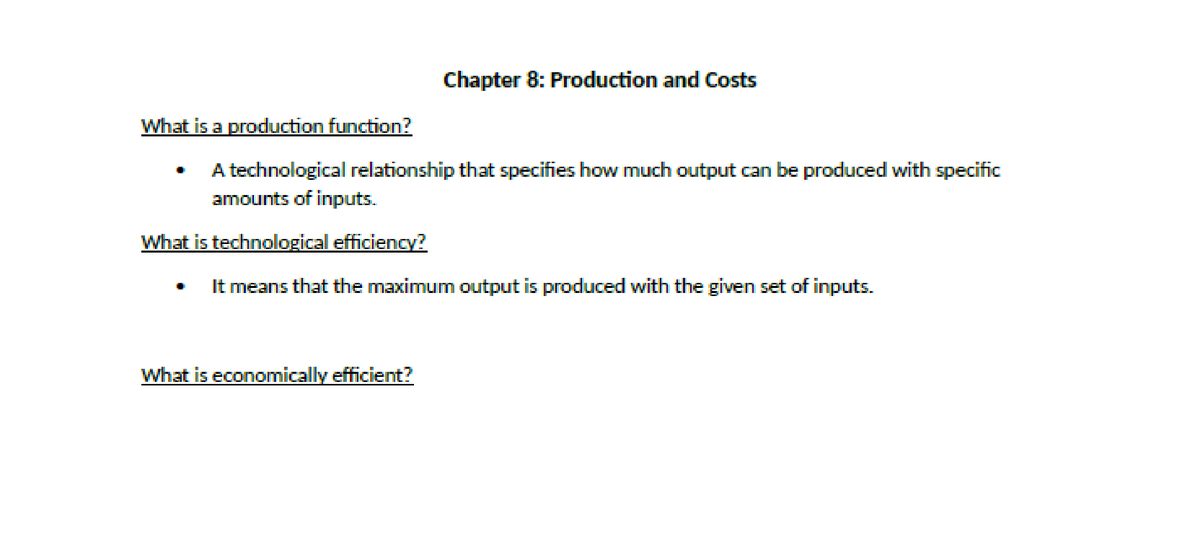 Production And Costs - ECON201 - ECON 201 - Studocu