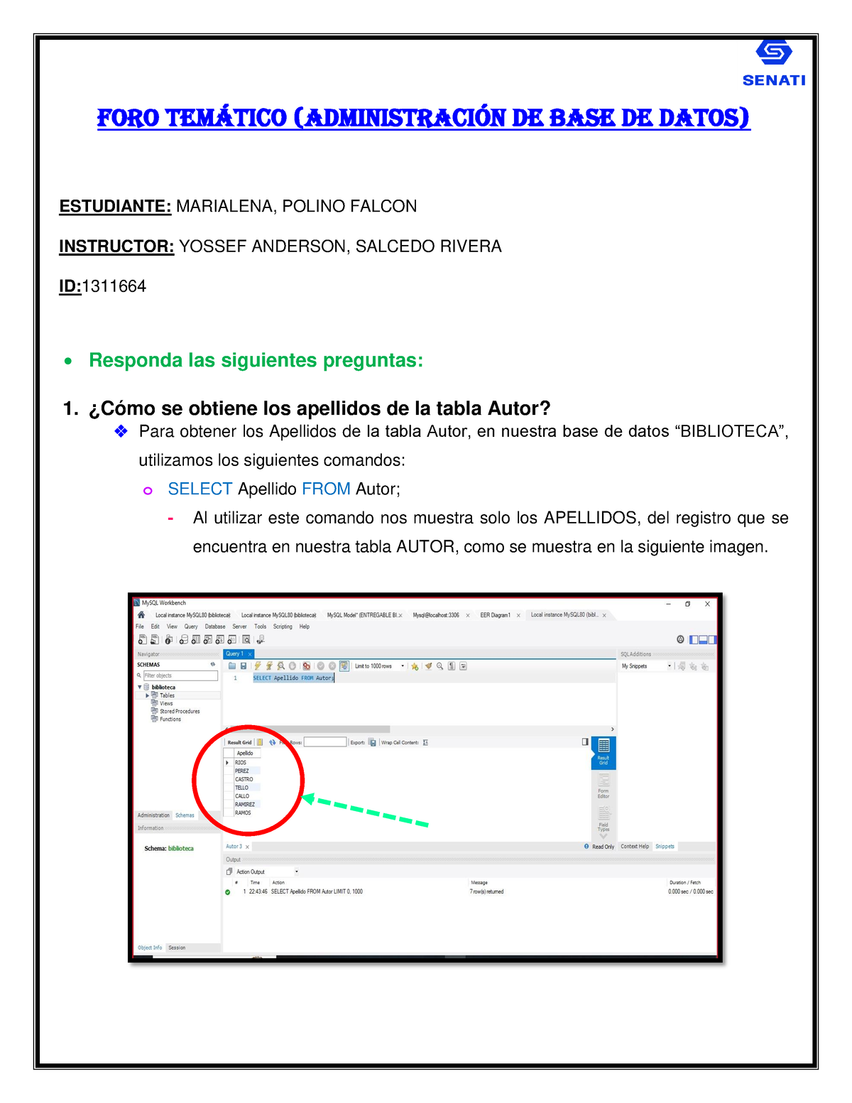 FORO Temático, BASE DE Datos - FORO TEM¡TICO (ADMINISTRACI”N DE BASE DE ...