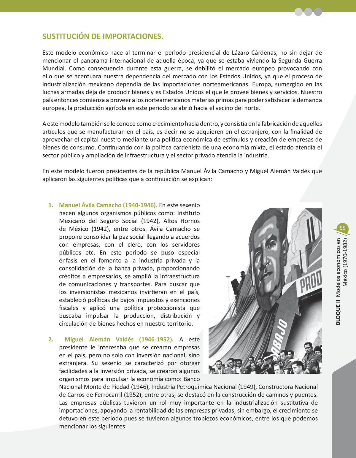 Sustitución DE Importaciones - 55 BLOQUE II Modelos económicos en México  (1970-1982) SUSTITUCIÓN DE - Studocu