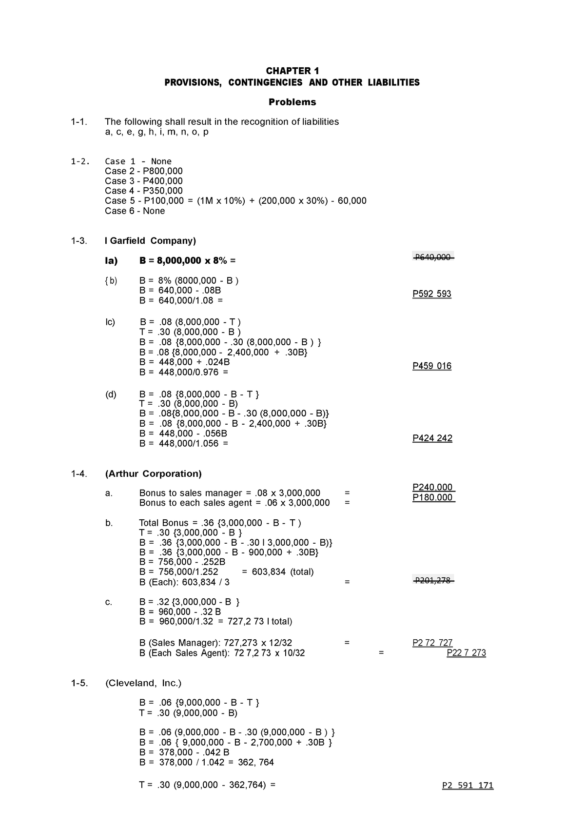 Int Acc-Vol - An Answer Key Or Solution Manual For Chapter 1 In ...