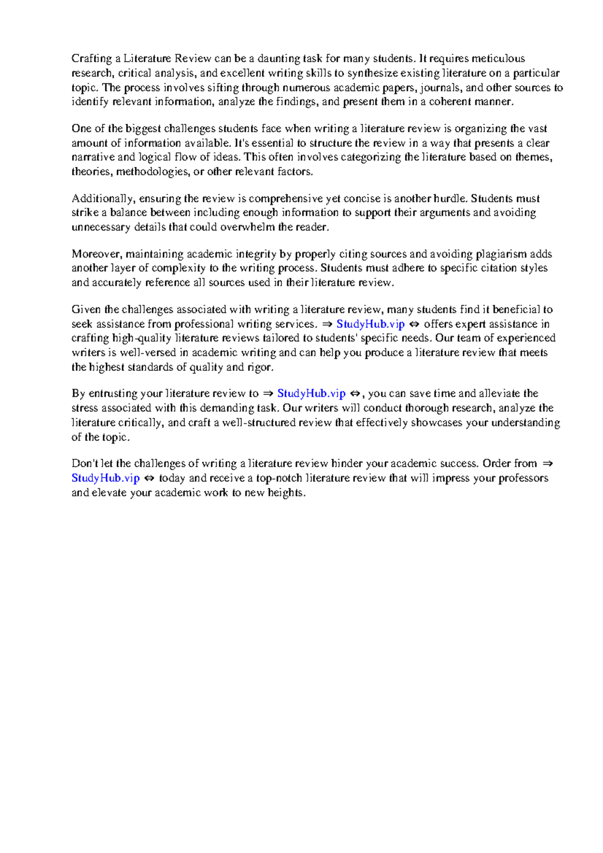 Example Of A Students Literature Review - Crafting a Literature Review ...