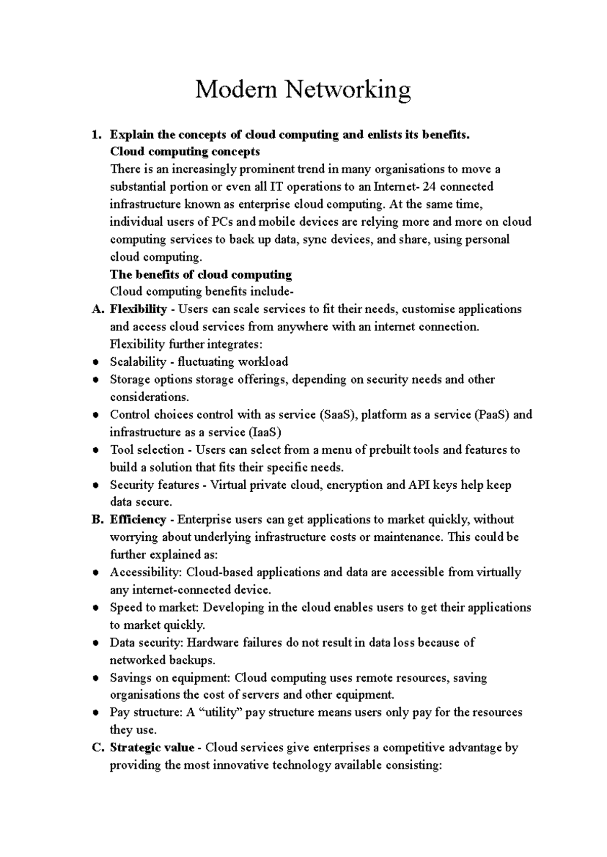 Modern Networking notes - Modern Networking Explain the concepts of ...