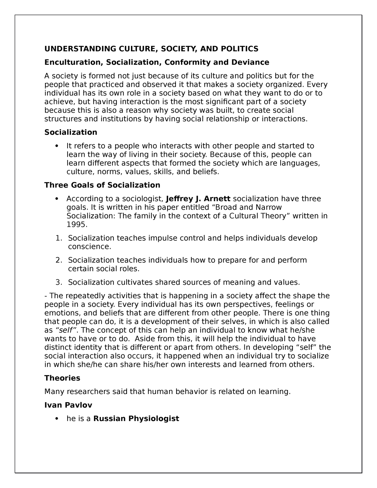 UCSP MID Lecture Notes 1 For More Information - UNDERSTANDING CULTURE ...