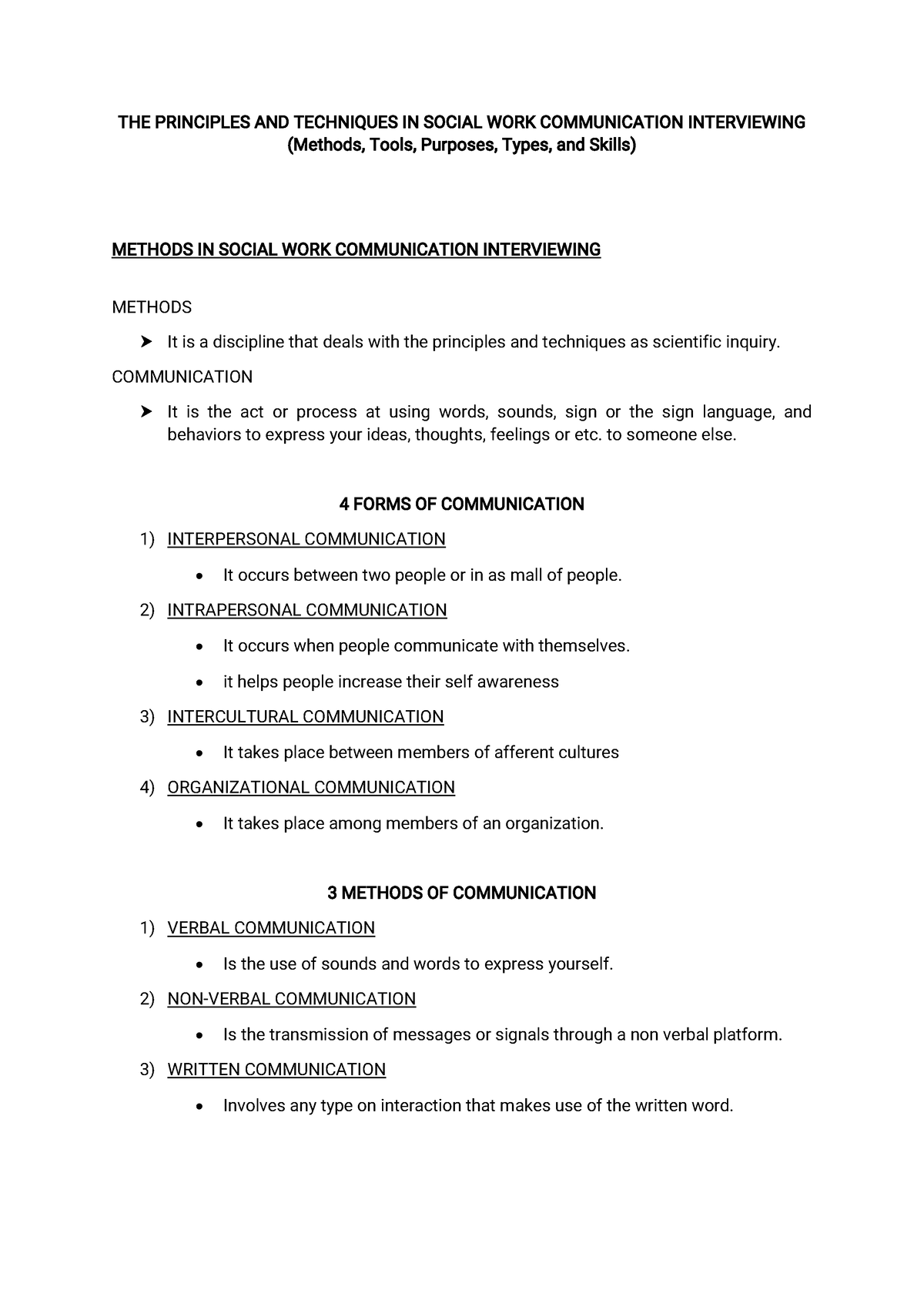 social work communication skills essay