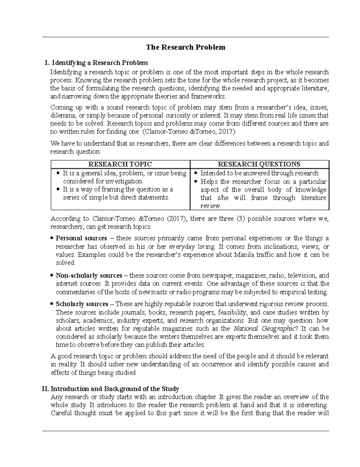 The Research Problem - Identifying a Research Problem Identifying a ...