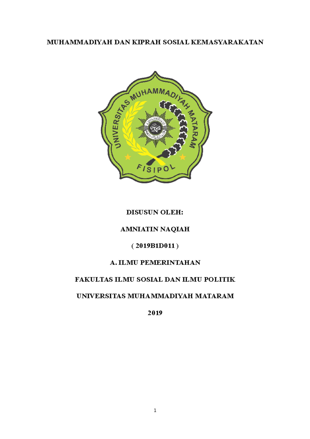 Kemuhammadiyahan - MUHAMMADIYAH DAN KIPRAH SOSIAL KEMASYARAKATAN ...