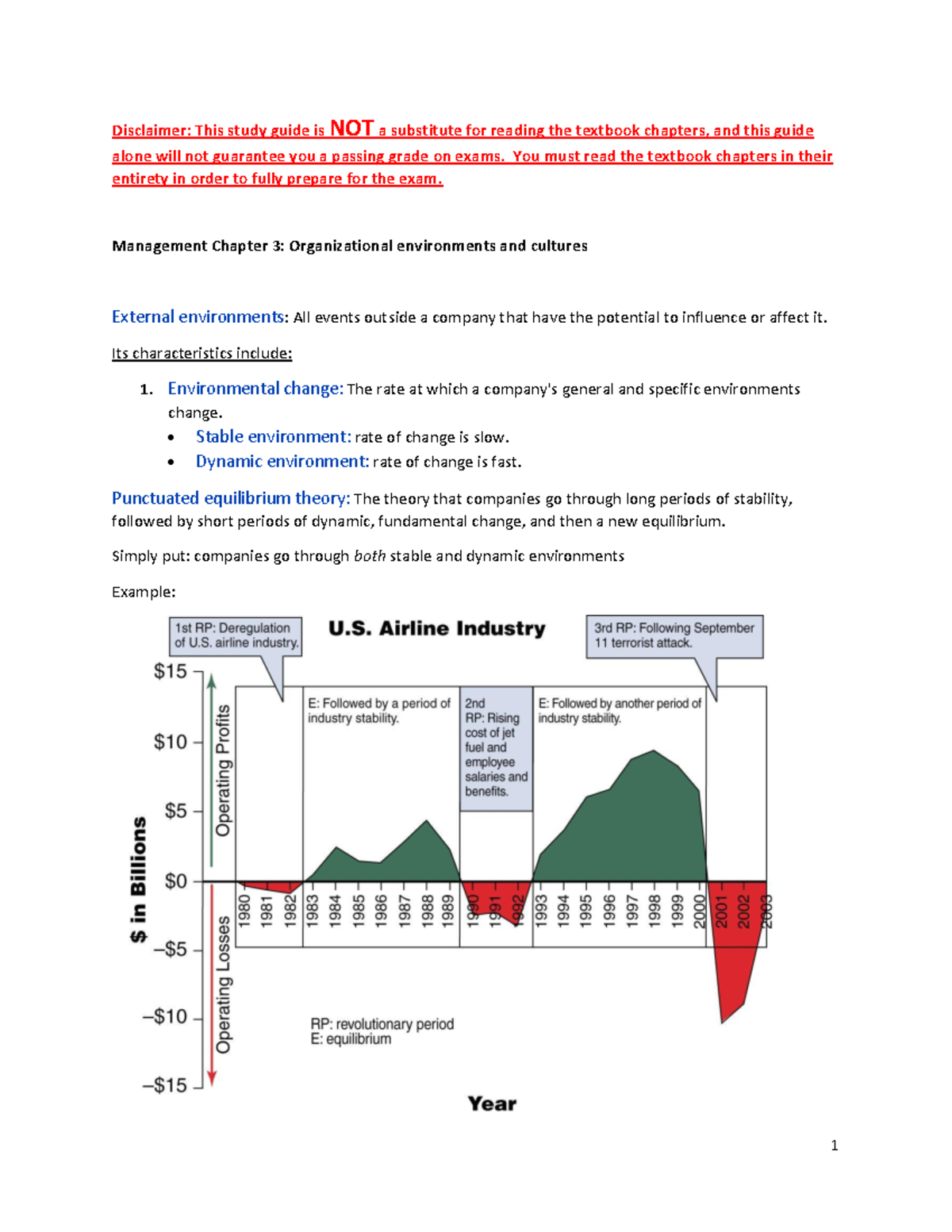 Chapter 3 Study Guide - Principles Of Management - Disclaimer: This ...