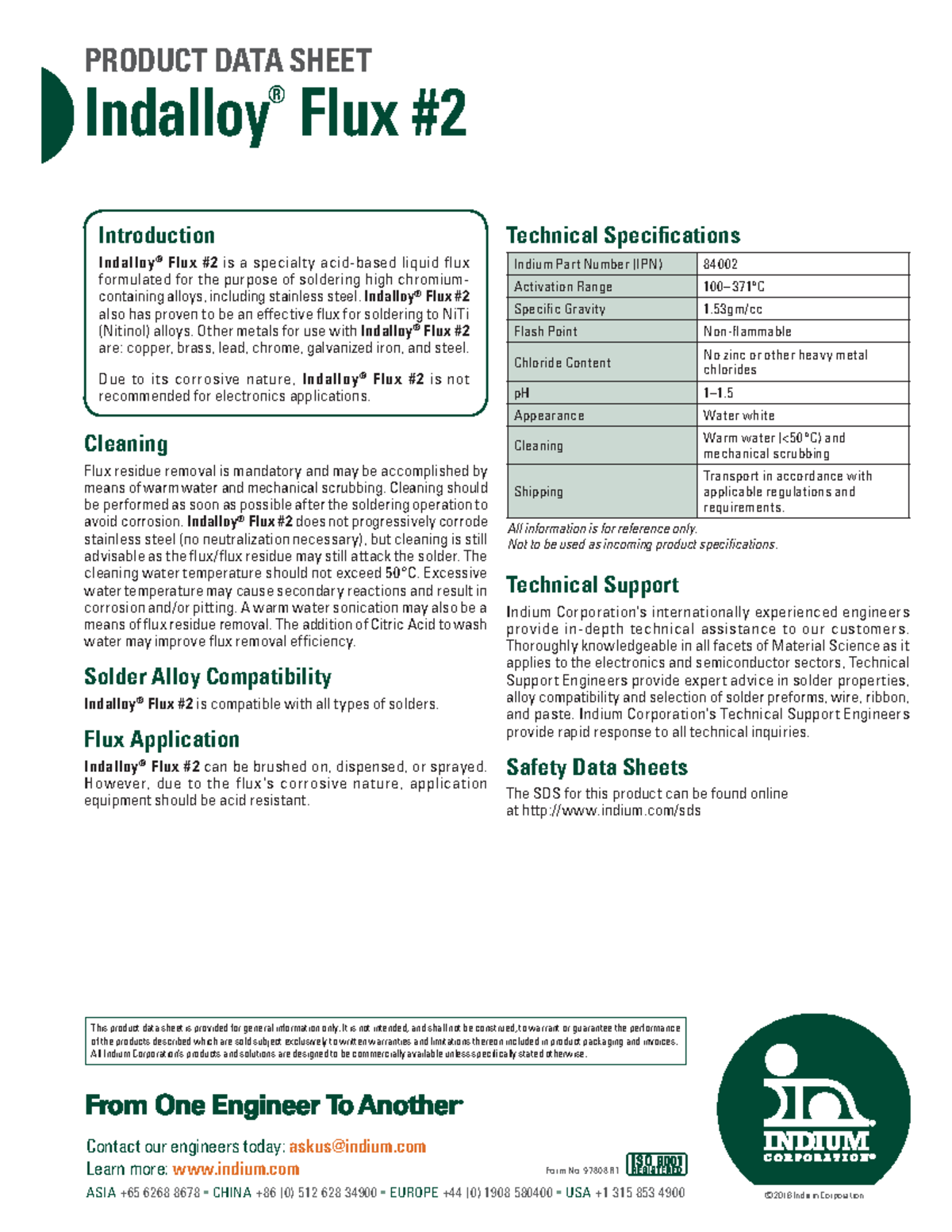 Indalloy flux 2 97808 r1 - Learn more: indium Contact our engineers ...