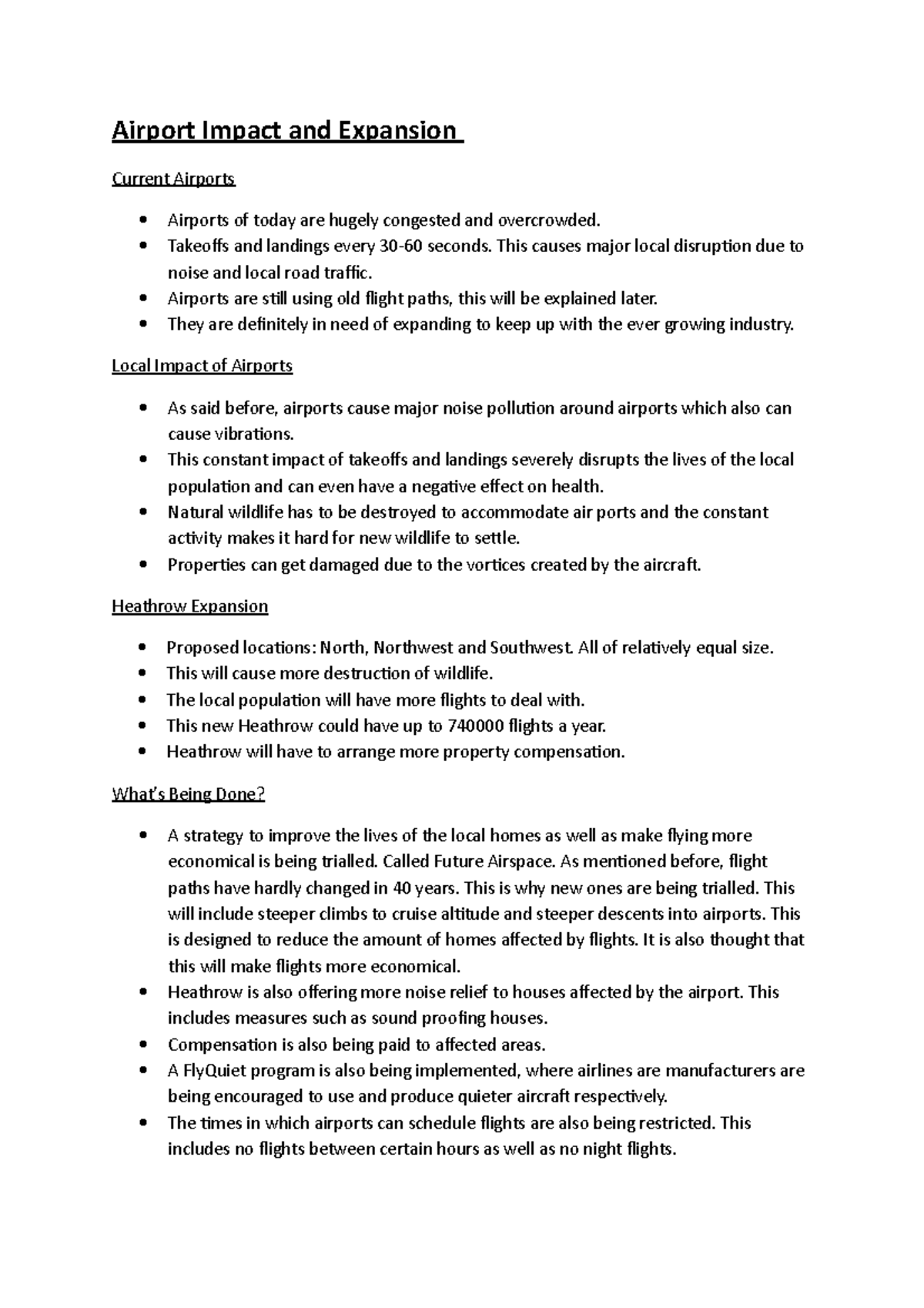 Airport Impact and Expansion Hand Out - Airport Impact and Expansion ...