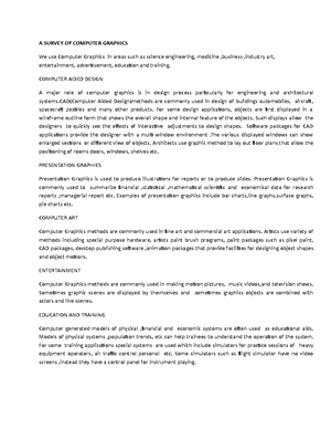 A Survey OF Computer Graphics