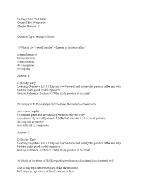 Microbiology Chapter 11 Sample Test Questions - Package Title: Test ...