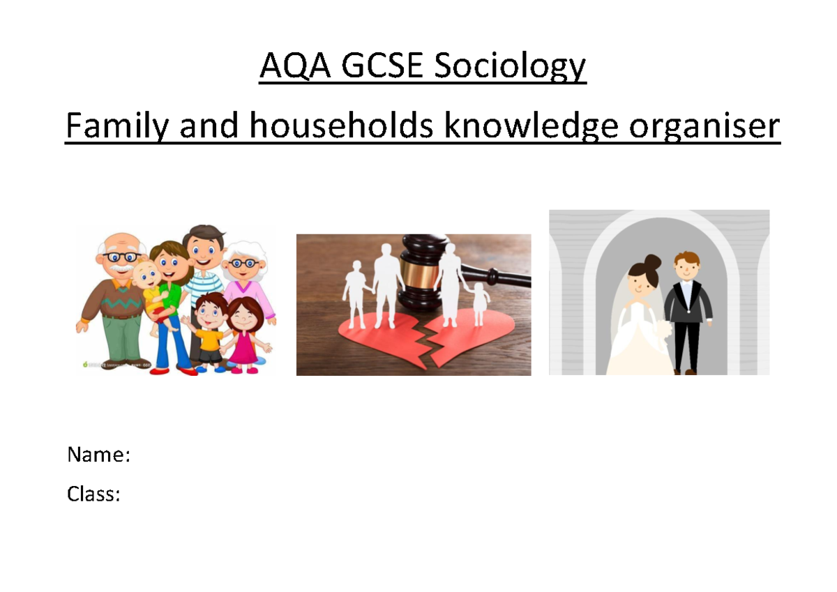 Family revision pack Knowledge organiser for GCSE sociology Families