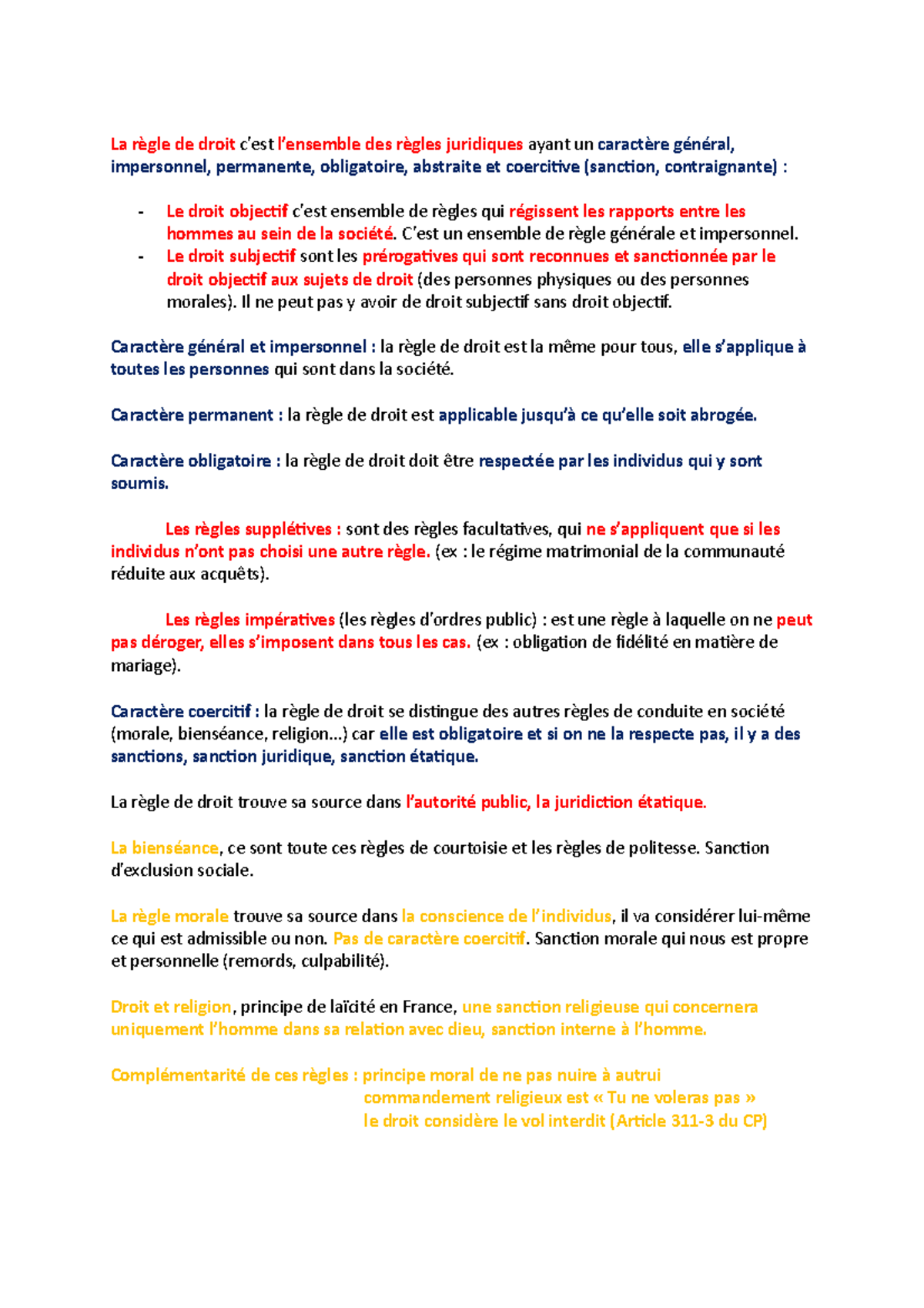 Révision TD DPDP - La règle de droit c’est l’ensemble des règles ...