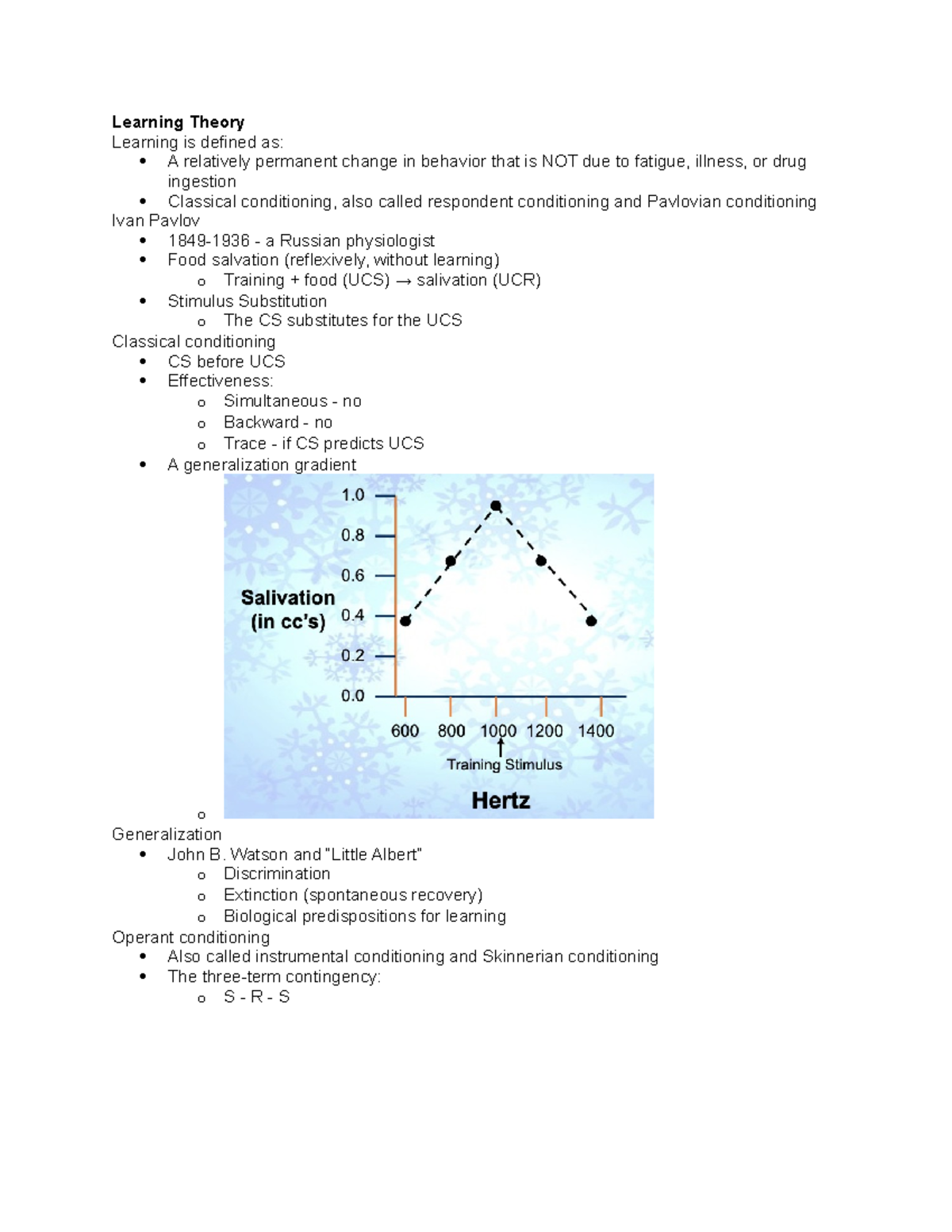 Learning Theory Psychology - Learning Theory Learning is defined as: A ...