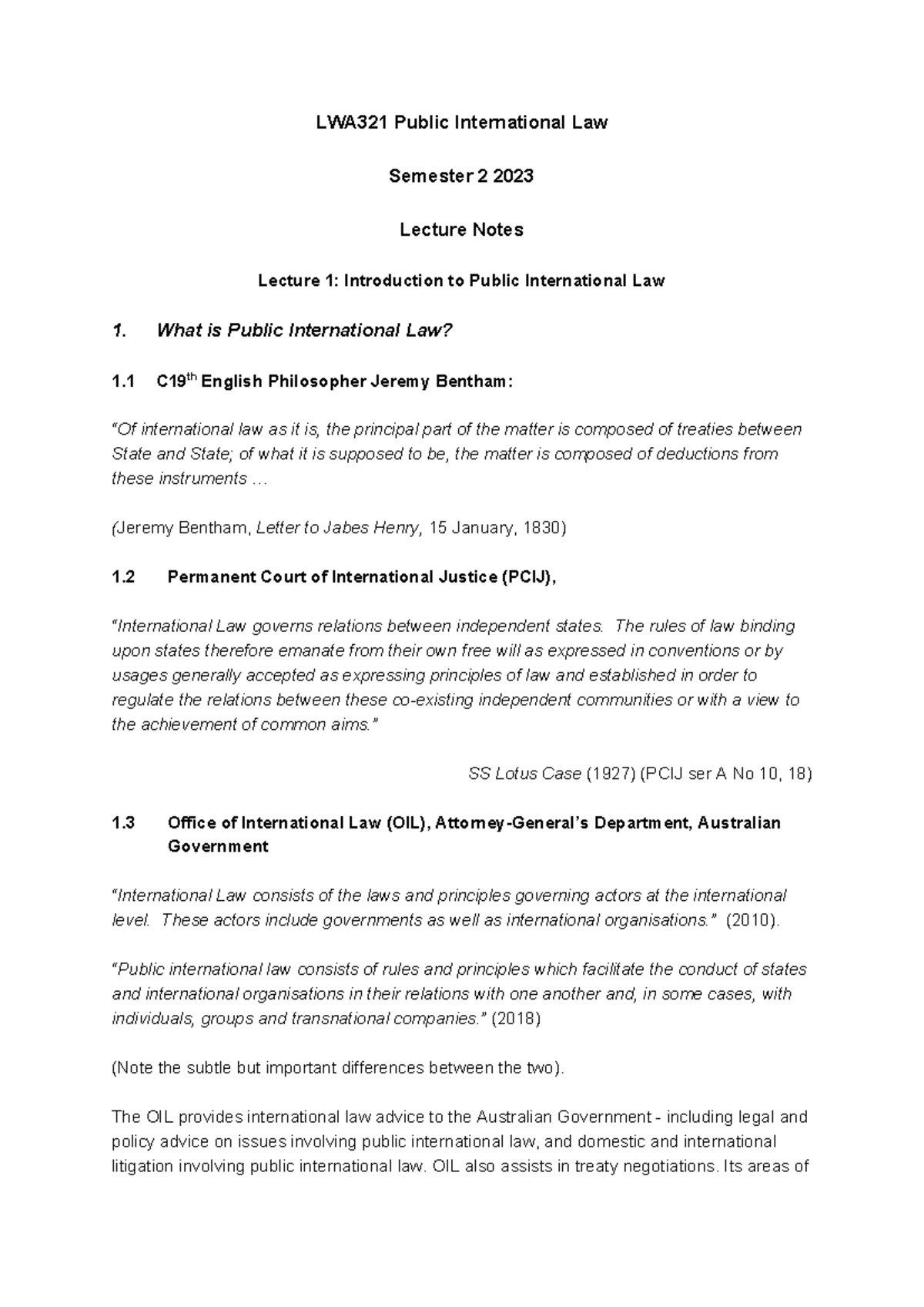 LWA321 Lecture 1 2023 Notes Introduction to PIL - LWA321 Public ...
