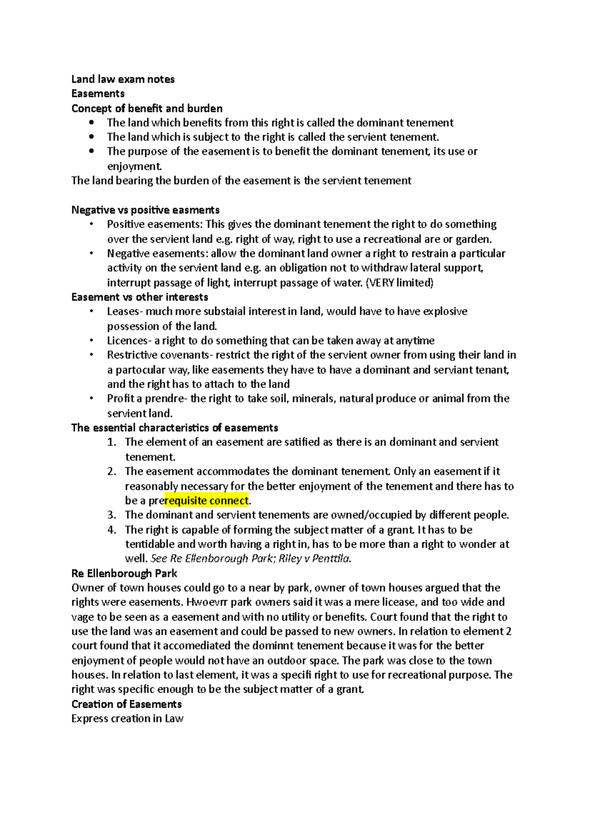 Land law exam notes - Too Short! Your description is too short, please ...