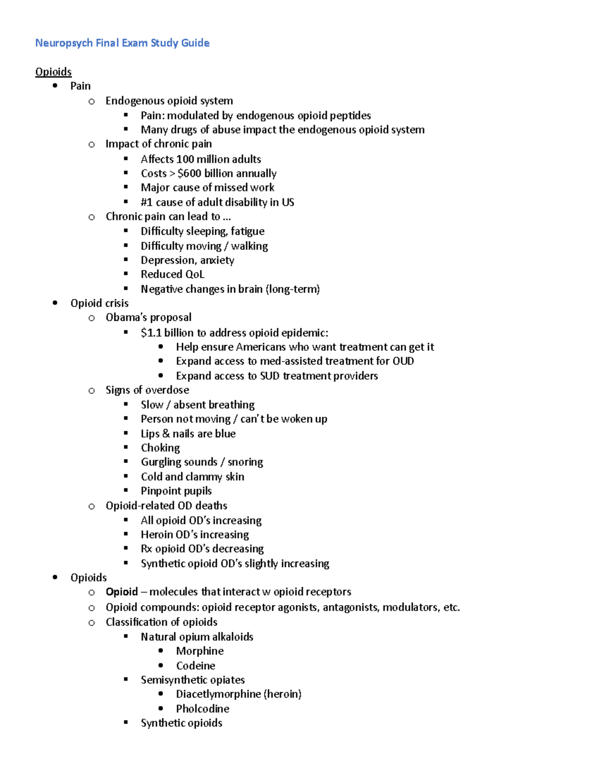 Neuropsych Final Exam Study Guide - Neuropsych Final Exam Study Guide ...