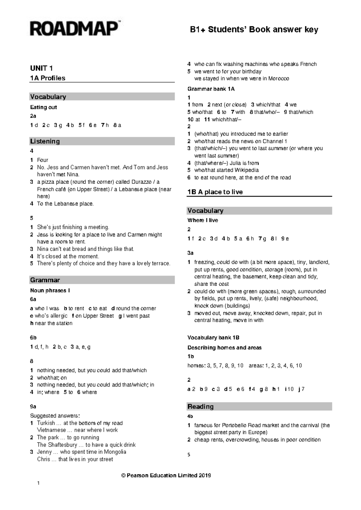 roadmap-b1-students-book-answer-keys-pearson-education-limited-2019