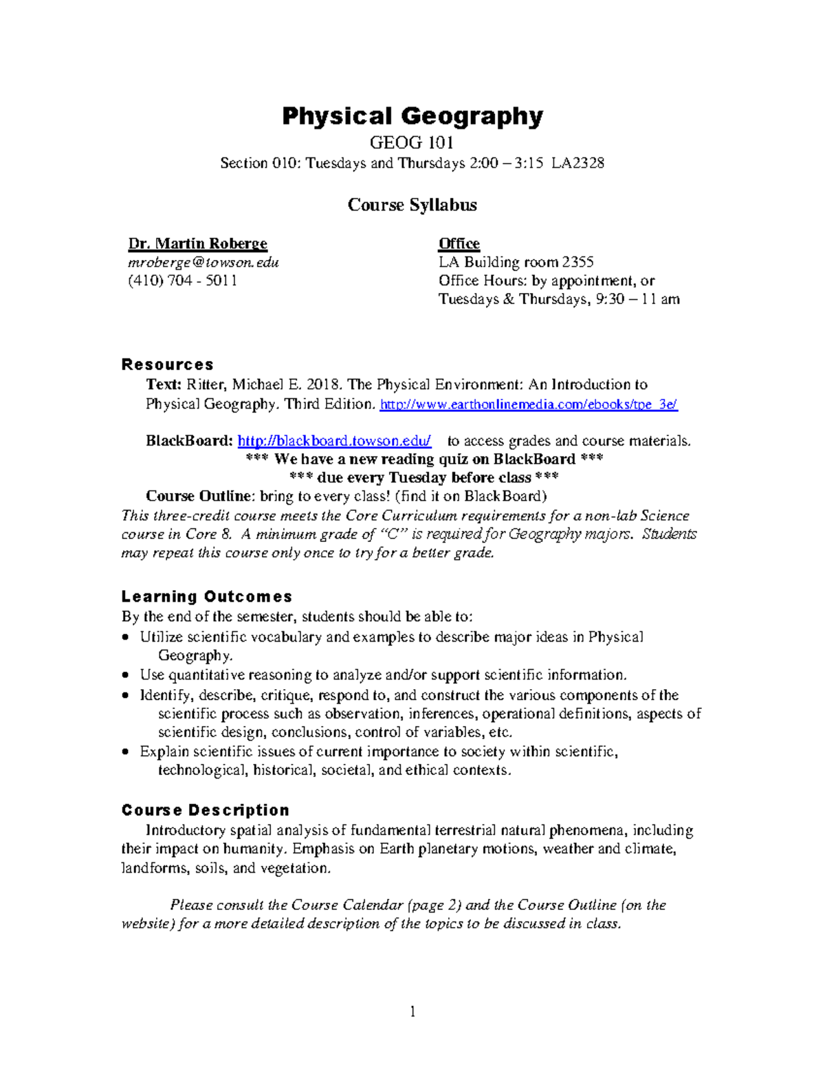 Syllabus - Warning: TT: Undefined Function: 32 Physical Geography GEOG ...