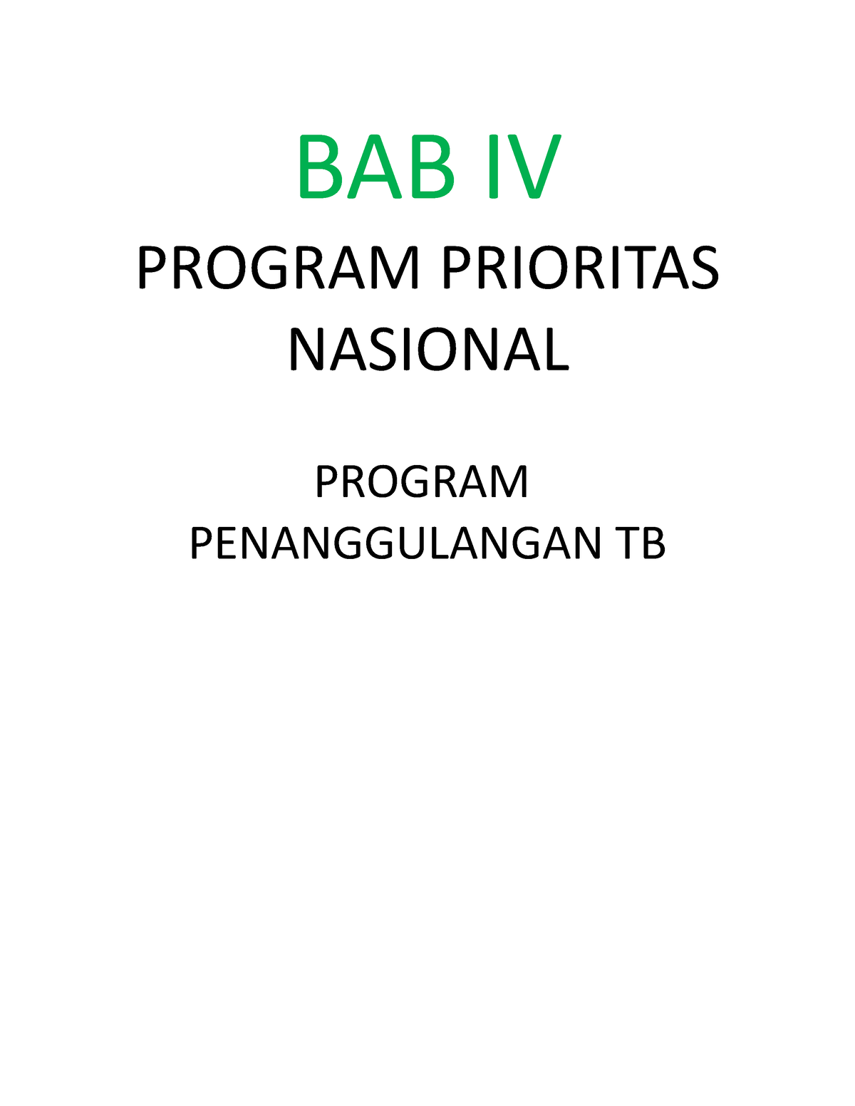 BAB IV TB Cover - Bab Iv Tb - BAB IV PROGRAM PRIORITAS NASIONAL PROGRAM ...