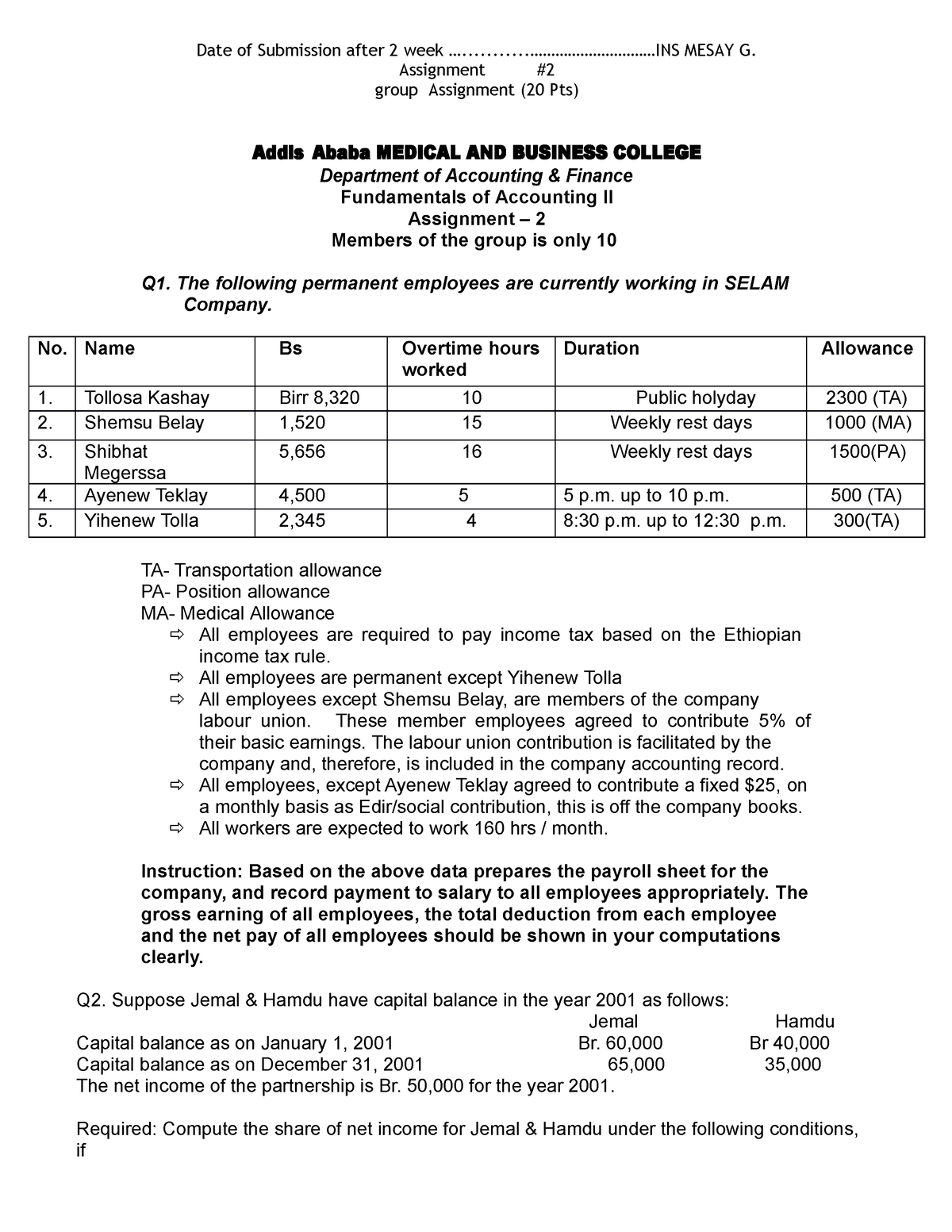 fundamental accounting assignment