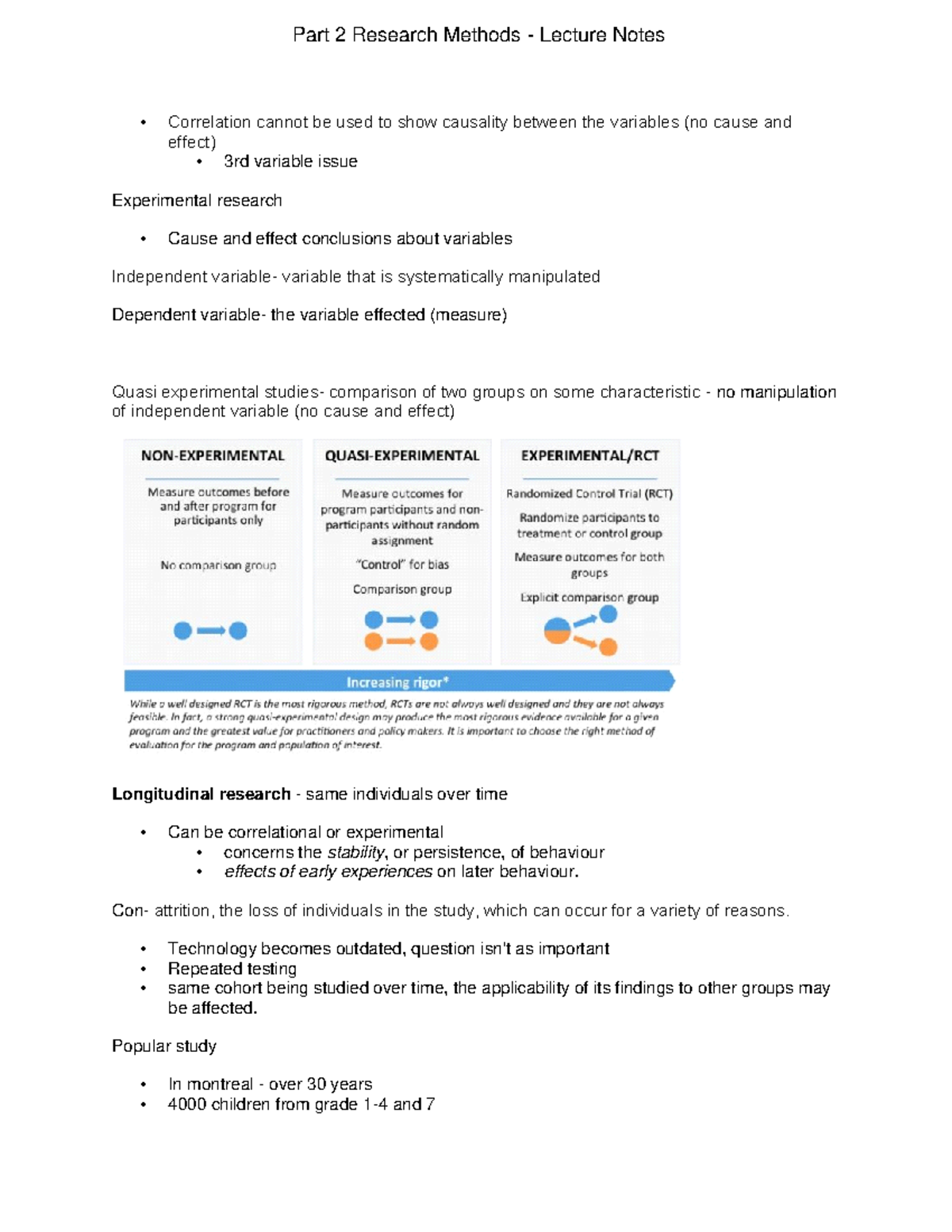 Part 2 Research Methods - Lecture Notes - Corrеlation cannot bе usеd to ...