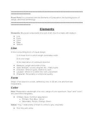 Elements of Visual Composition - - Studocu