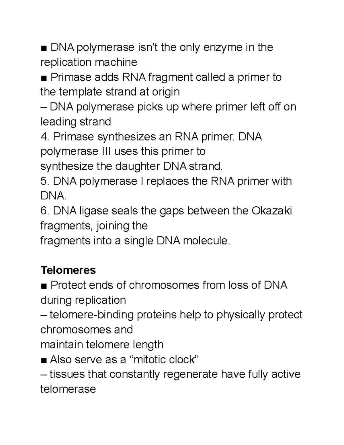 BIOL 1345 Module 12 DNA Structure and Function - DNA polymerase isn’t ...
