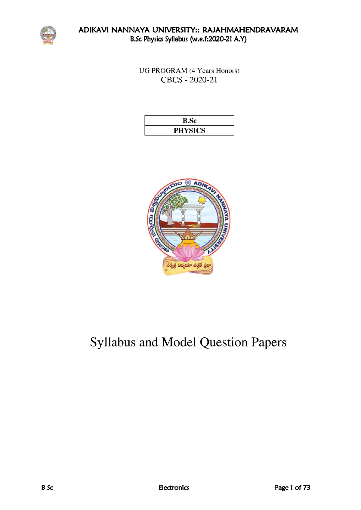 B. Sc - Physics - B Physics Syllabus (w.e:2 020 - 21 A) UG PROGRAM (4 ...