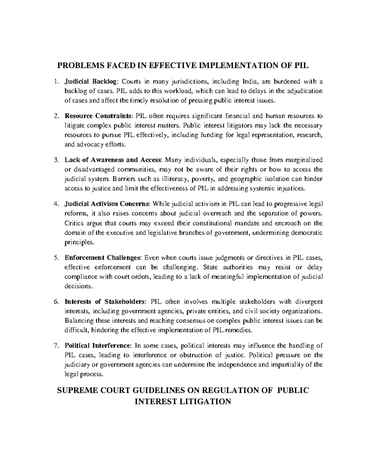 Module 4 PIL - notes - PROBLEMS FACED IN EFFECTIVE IMPLEMENTATION OF ...