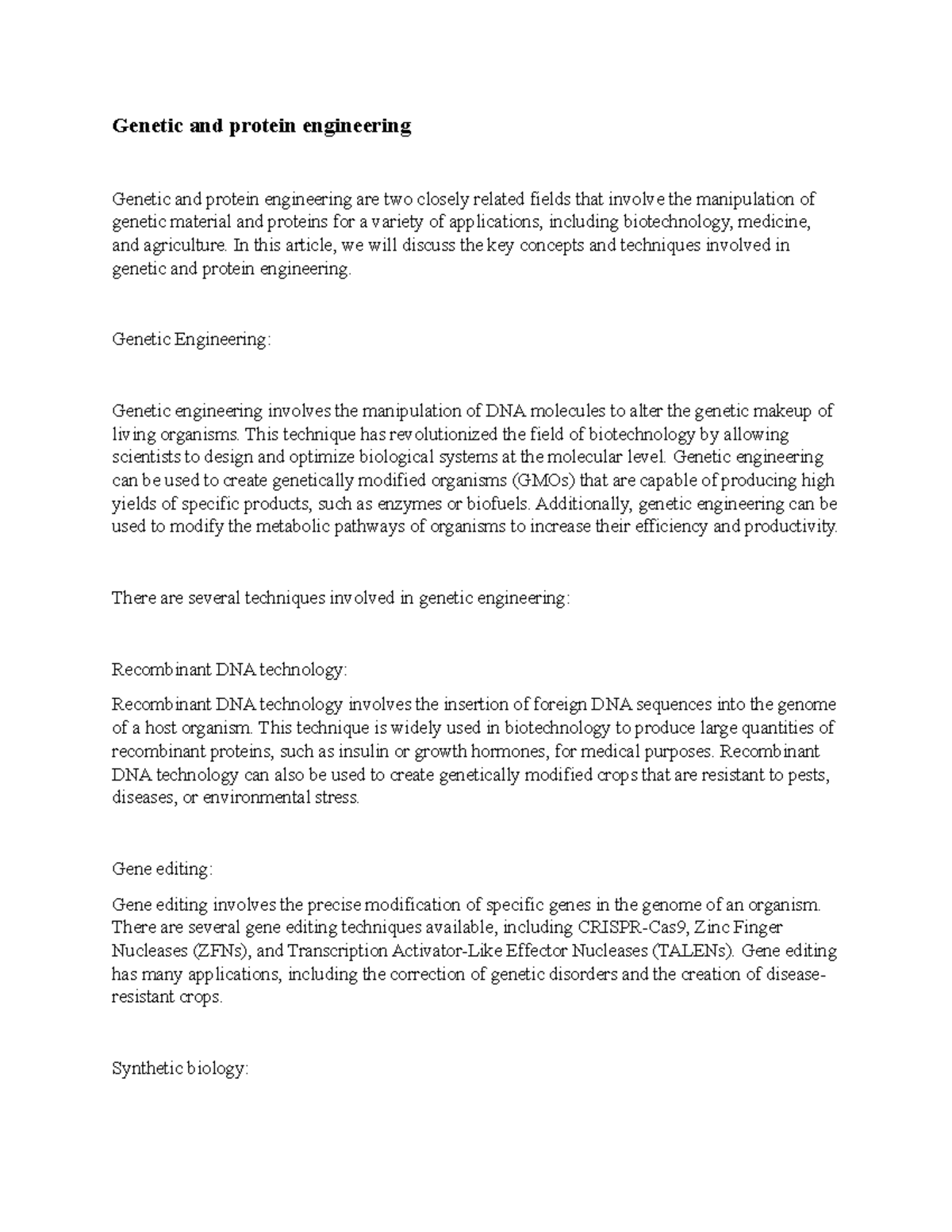 and protein engineering and protein engineering