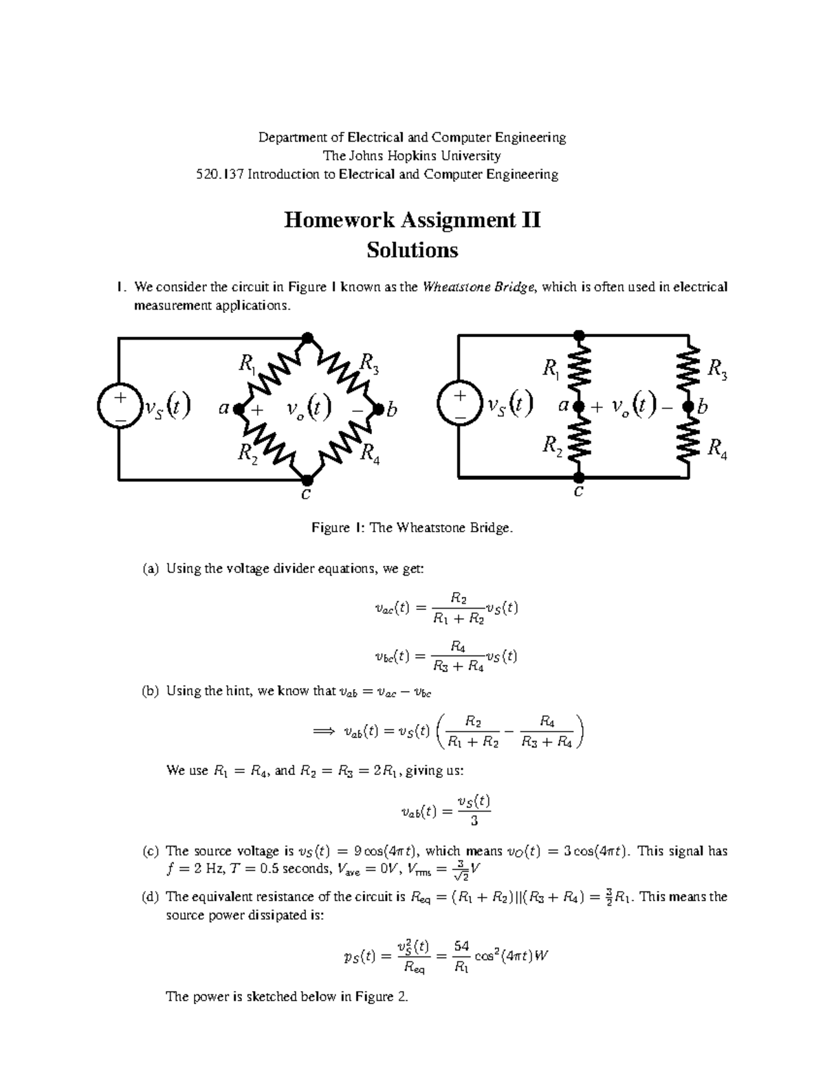 HW2 22 Solution-1 - Homework 2 Solution - Department Of Electrical And ...