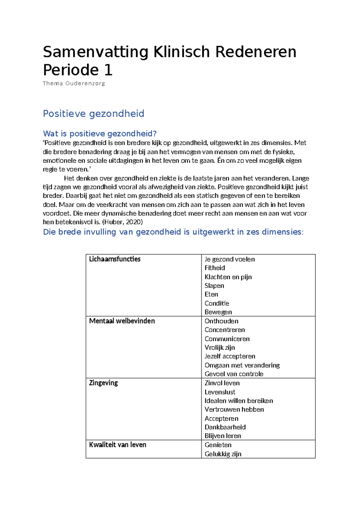 Samenvatting Klinisch Redeneren Periode 1 - Met Die Bredere Benadering ...