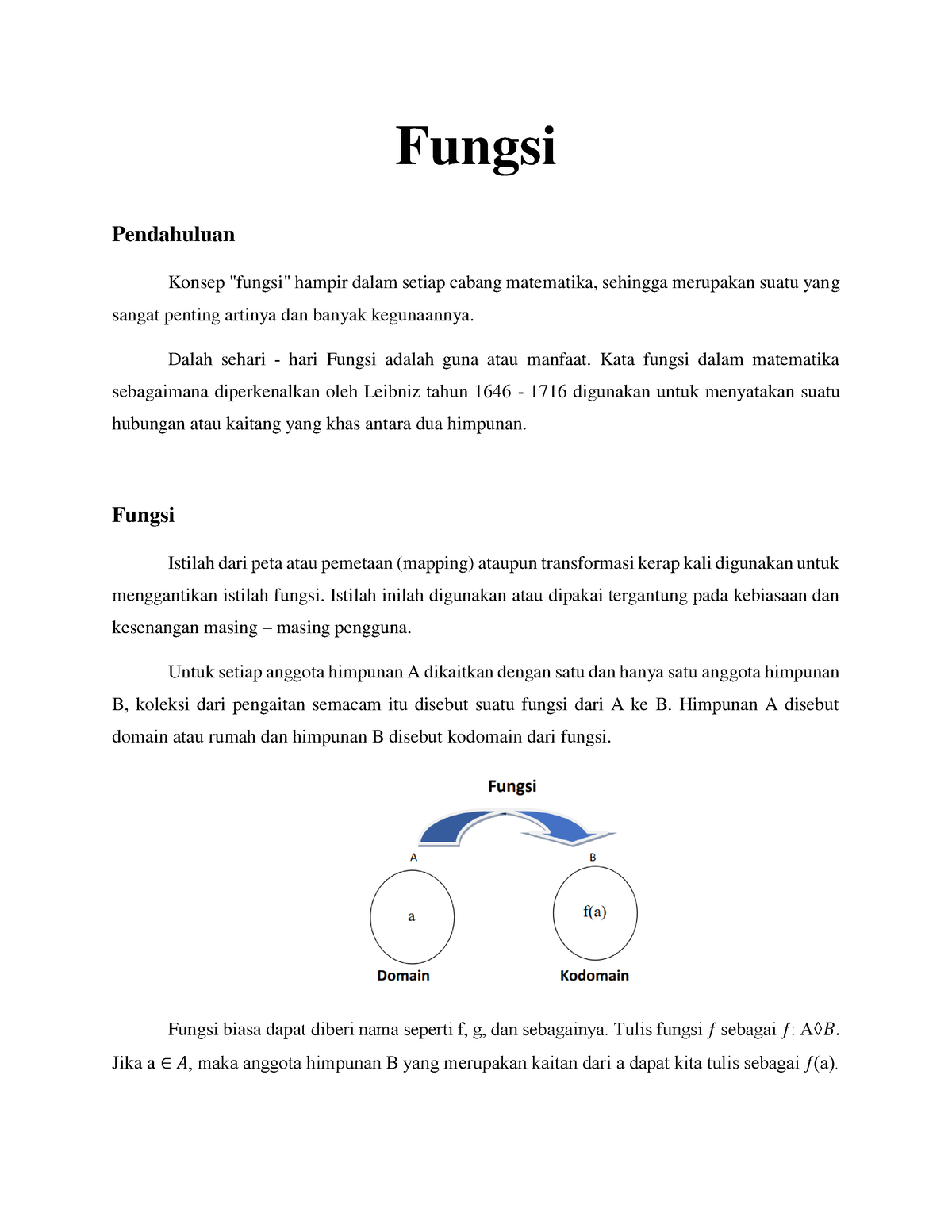 Fungsi - Fungsi Pendahuluan Konsep "fungsi" Hampir Dalam Setiap Cabang ...