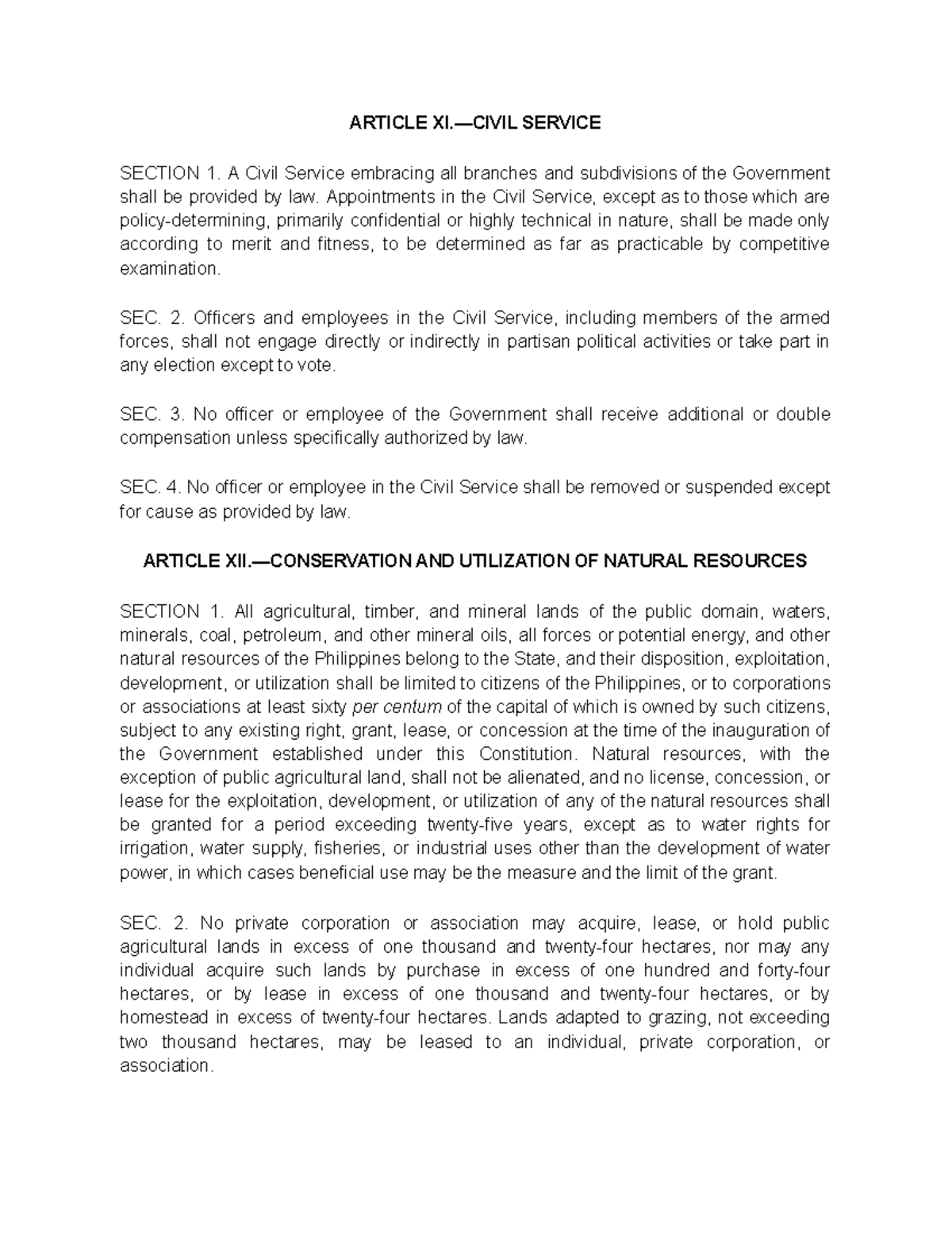 Civil Service ARTICLE XI CIVIL SERVICE SECTION 1 A Civil Service civil-service-article-xi-civil-service-section-1-a-civil-service