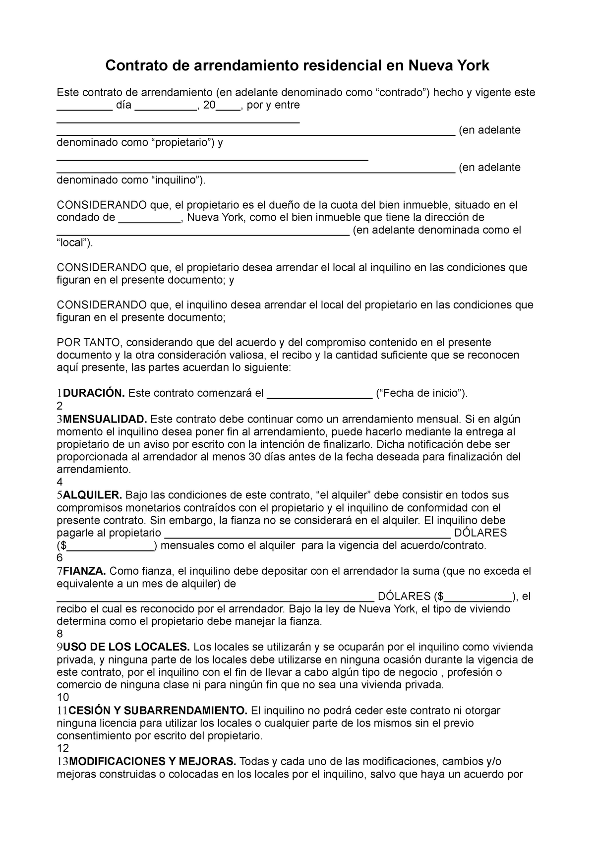 Arrendamiento Ejercicio Obligatorio De Traducción Contrato De Arrendamiento Residencial En 6719