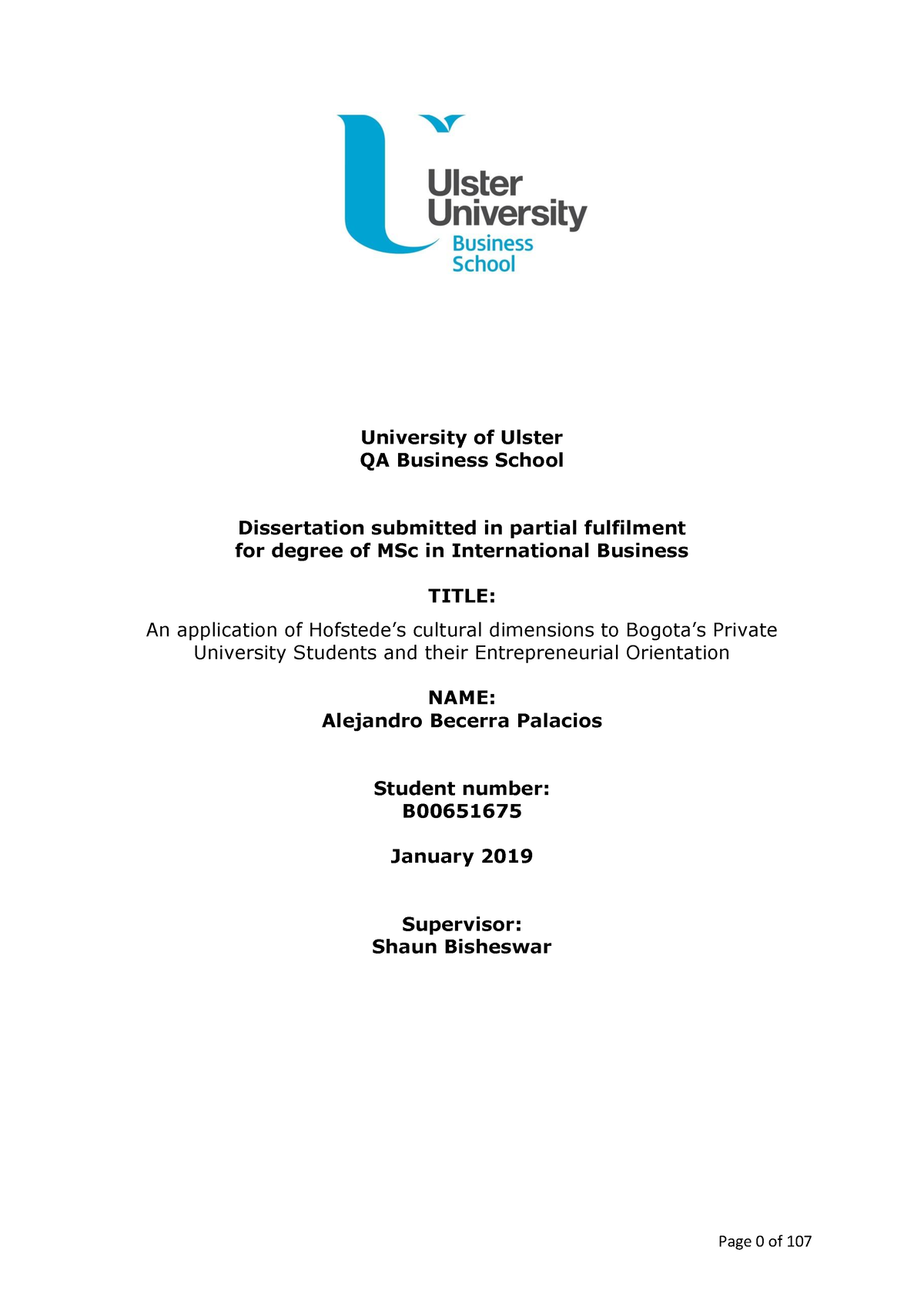 dissertation university of ulster