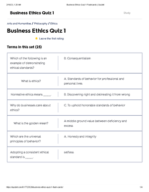 Business Ethics Final Flashcards Quizlet - Business Ethics Final 5 (7 ...