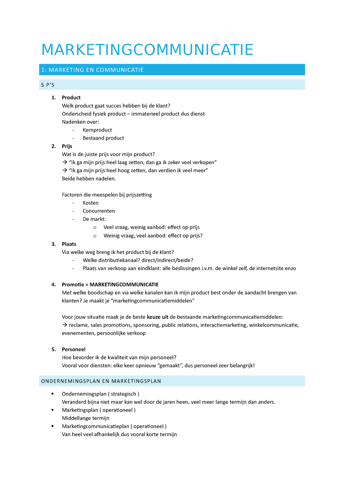 Marketingcommunicatie - MARKETINGCOMMUNICATIE 1: MARKETING EN ...