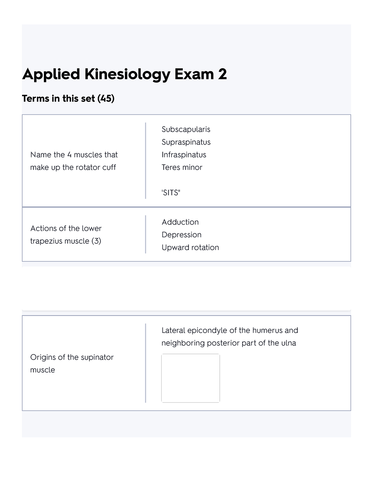 Applied Kinesiology Exam 2 Flashcards Quizlet - Applied Kinesiology ...